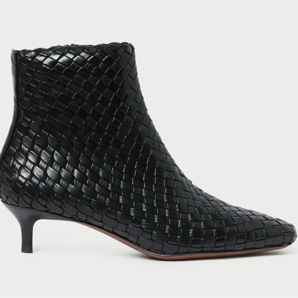 Black Woven Ankle Boots